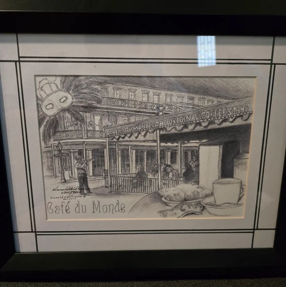 Donald WilliamsCafe du Monde Drawing 0341/3000 Framed